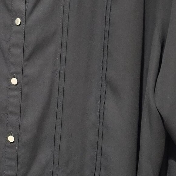 BLACK CHIFFON & LACE DRESSY BLOUSE TUNIC       2X - Picture 2 of 5